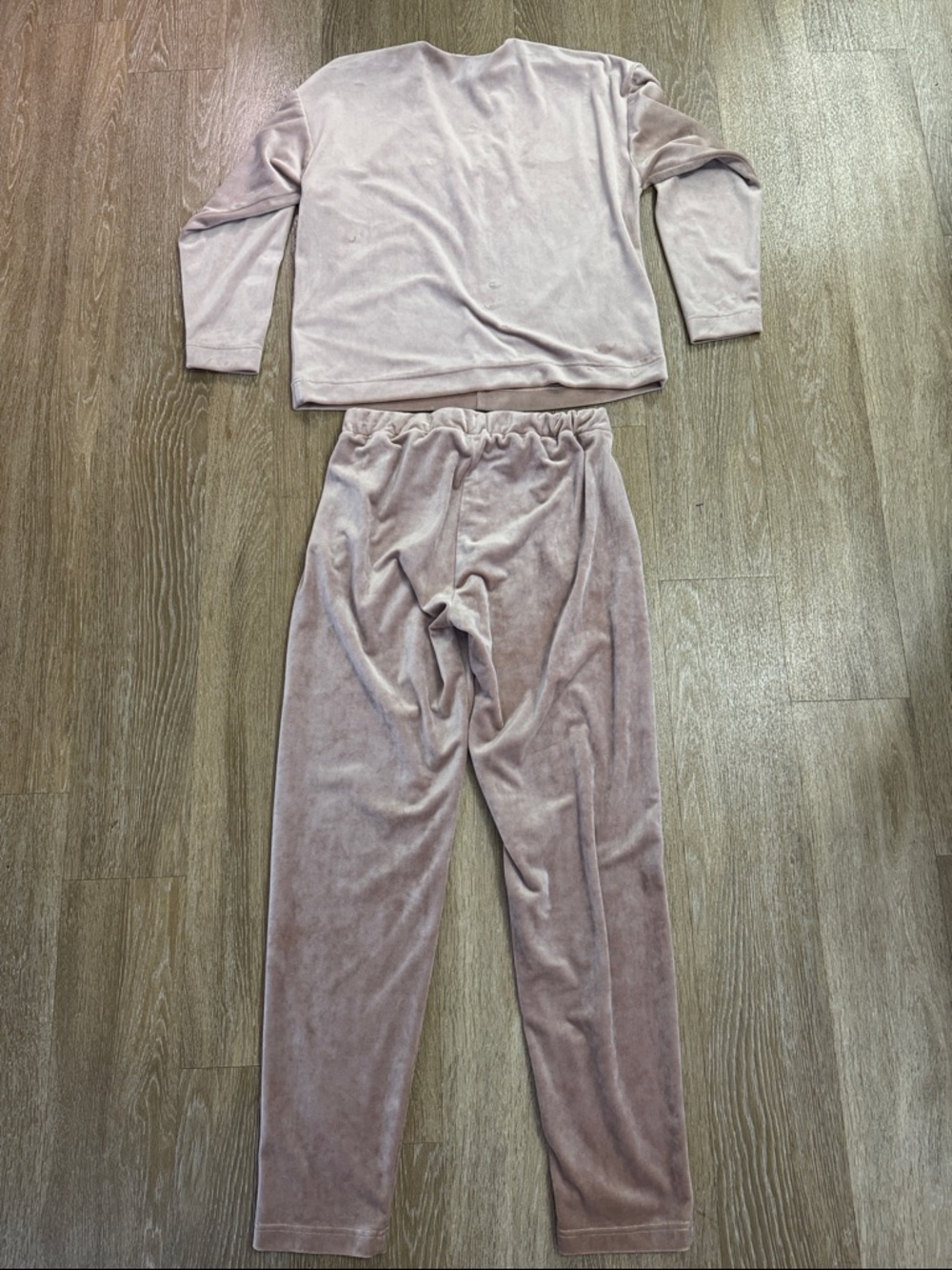 Pluto Naemi Loungewear Pajama Velvet Velour Jogger Set Blush Pink size Medium - Picture 5 of 9